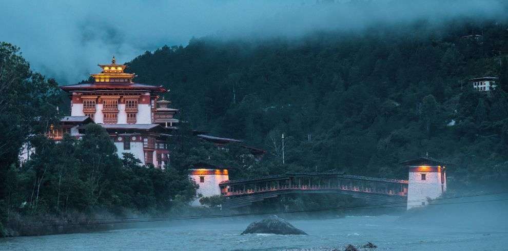 Punakha Fortress in Summer in Bhutan