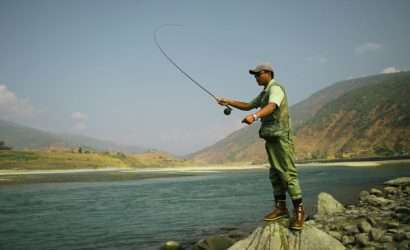 Fly Fishing at Punakha Bhutan