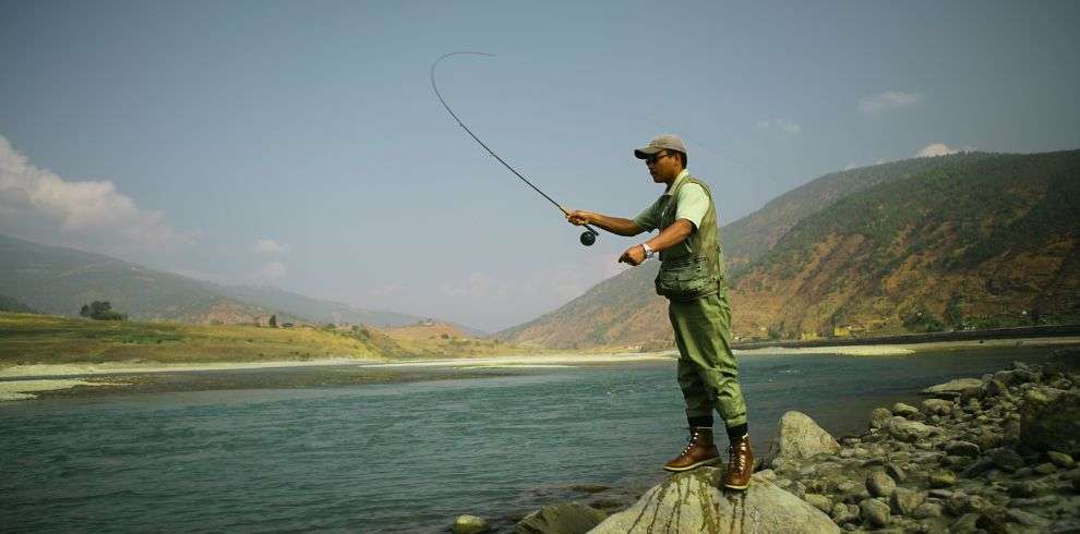 Fly Fishing at Punakha Bhutan