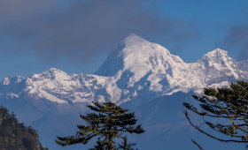 Majestic view of Mt.Jomolhari in Bhutan